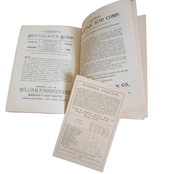 ANTIQUE x WM R WARNER'S Therapeutic Reference Book small‎ hardback circa 1890 - Picture 8 of 16